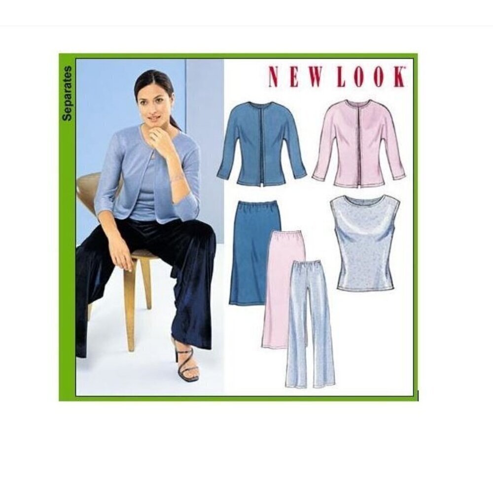 New Look Sewing Pattern 6150 Sweater Top Skirt Pants Modest Size 8-18
